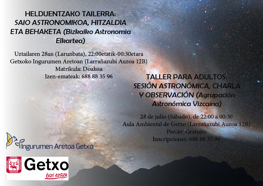 A CAUSA DE LA METEOROLOGÍA SE POSPONE LA SESIÓN ASTRONÓMICA AL 28 DE JULIO