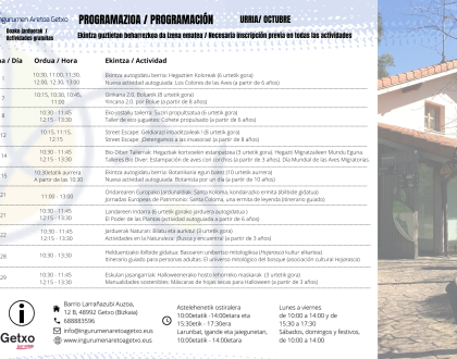 ¡Ya tenemos lista la programación de octubre!