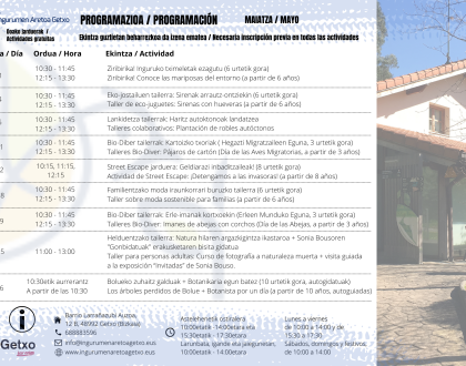 ¡Ya podéis apuntaros en las actividades de mayo!