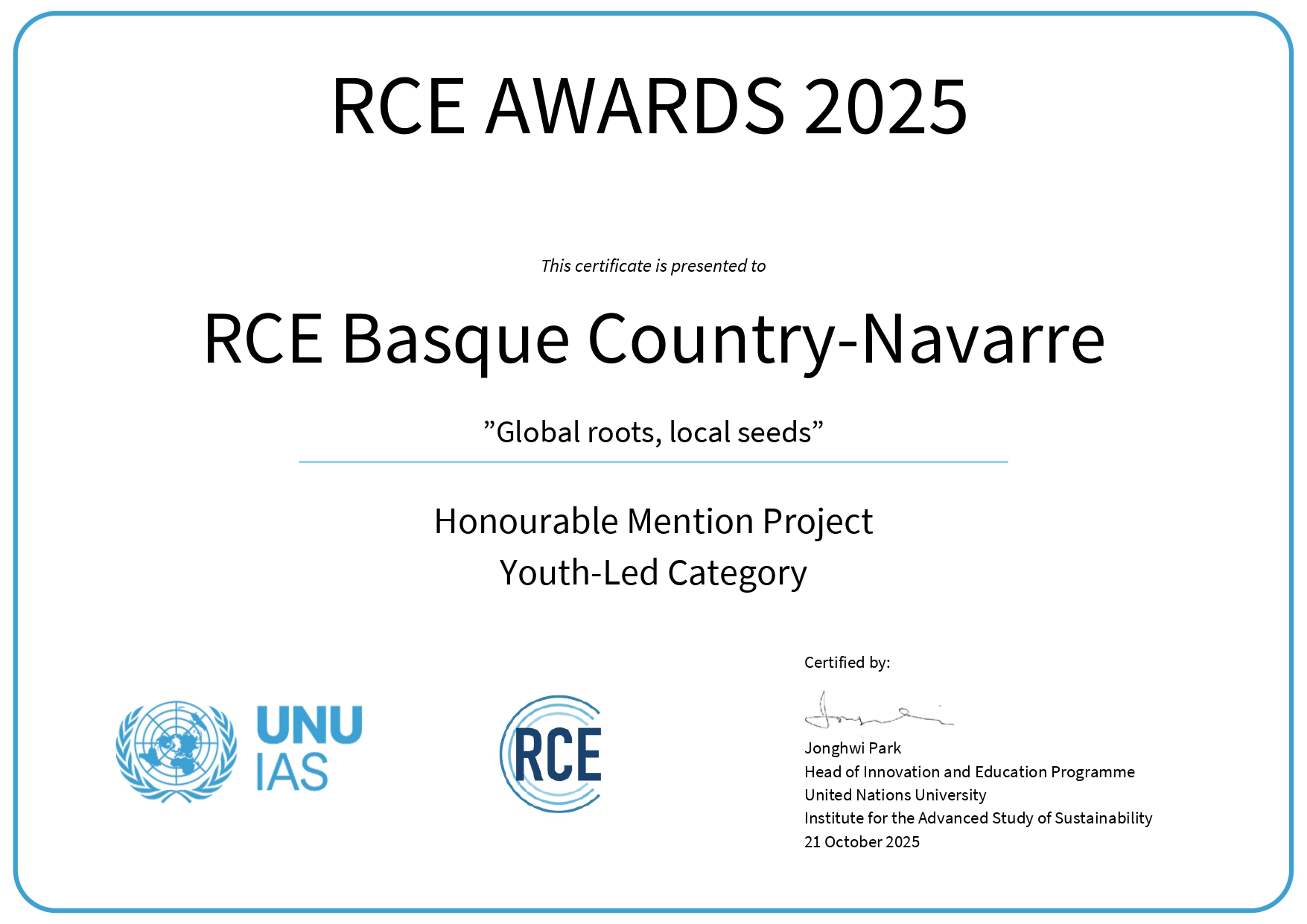 RECONOCIMIENTO INTERNACIONAL AL CENTRO EDUCATIVO TRINITARIAS POR SU PROYECTO AGENDA 2030