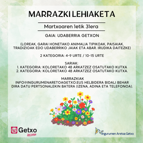 Gaur amaituko da "Udaberriaren koloreak" martxoko lehiaketa